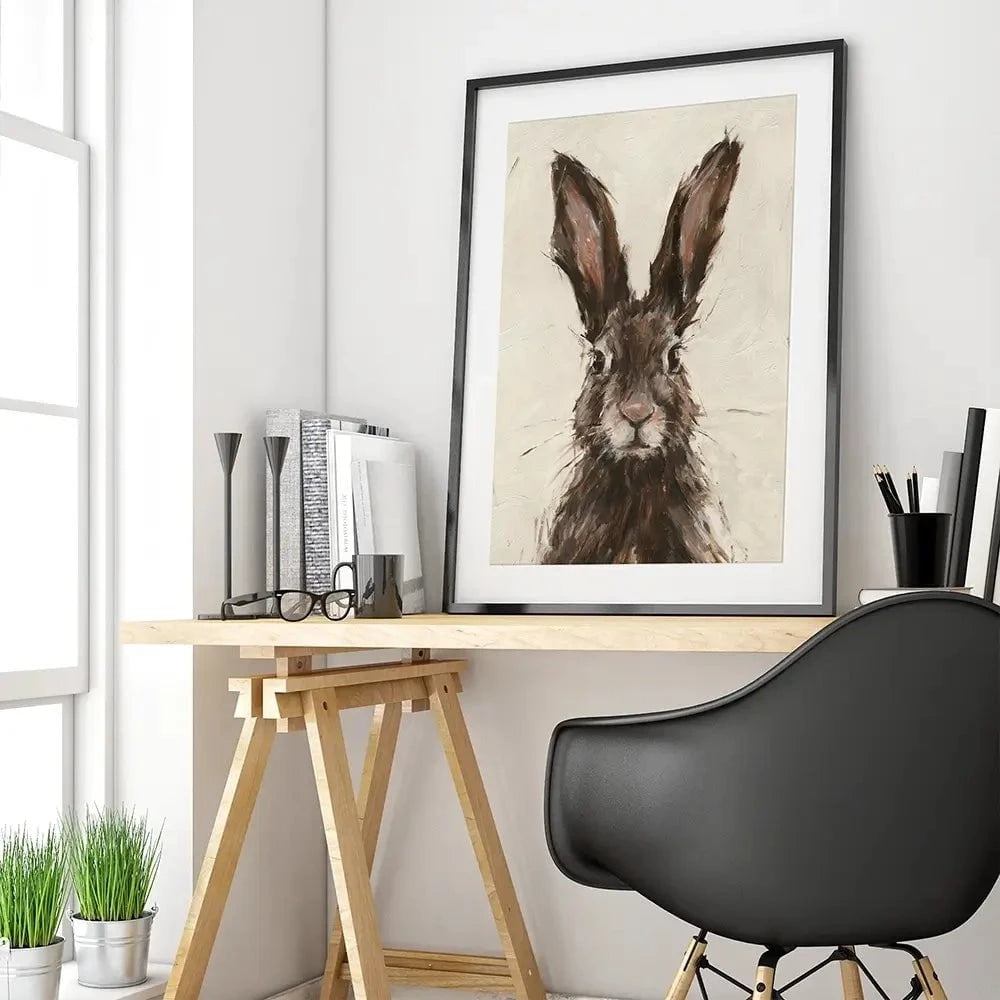 European Hare Framed Art Print European Hare Framed Art Print wall art product Ethan Harper