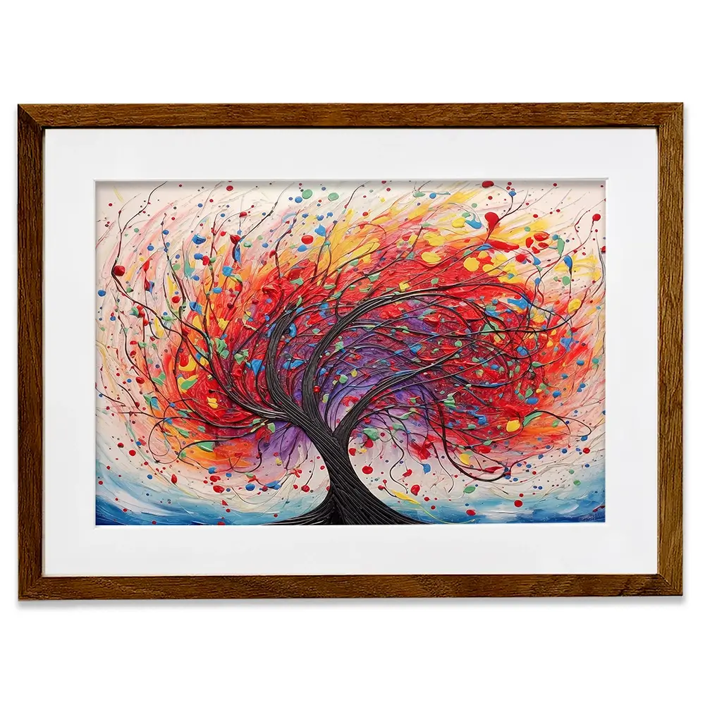 Expressionist Red Tree Framed Art Print Expressionist Red Tree Framed Art Print wall art product Lena Owens - Independent