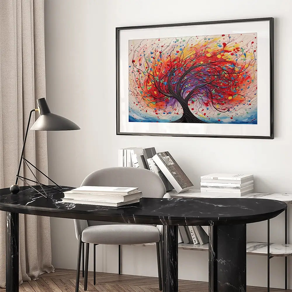 Expressionist Red Tree Framed Art Print Expressionist Red Tree Framed Art Print wall art product Lena Owens - Independent