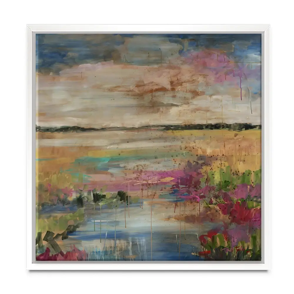 Expressionistic Marsh Square Canvas Print Expressionistic Marsh Square Canvas Print wall art product Tiffani Taylor - Independent