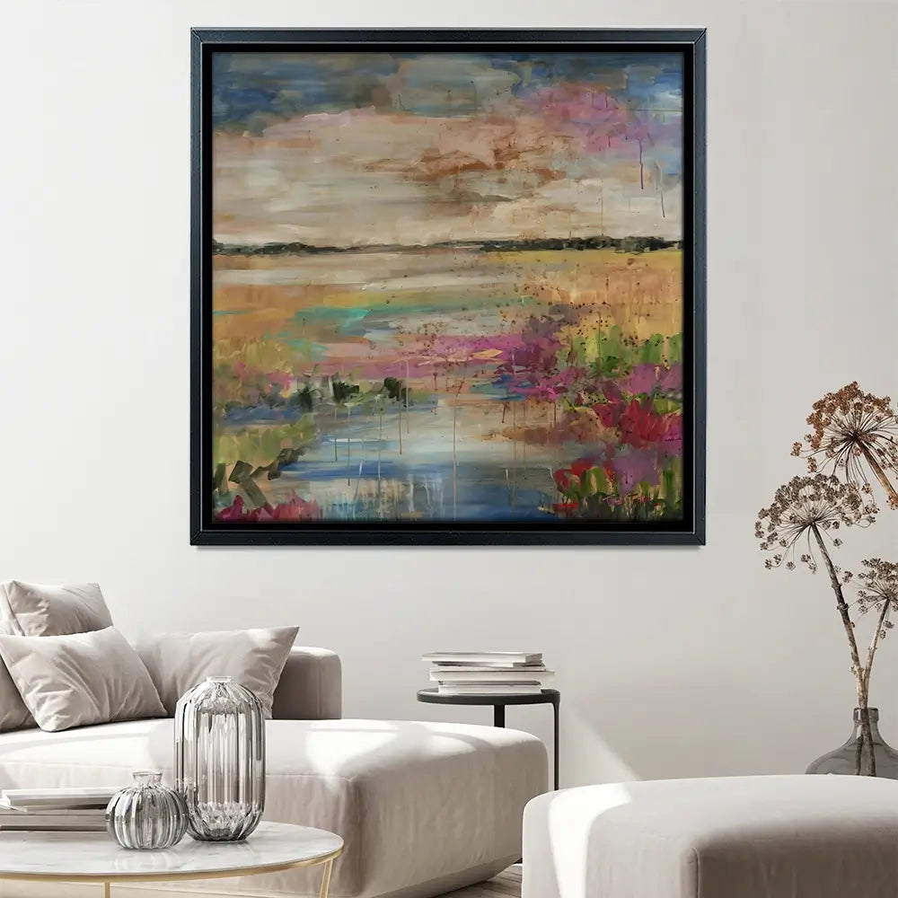 Expressionistic Marsh Square Canvas Print Expressionistic Marsh Square Canvas Print wall art product Tiffani Taylor - Independent