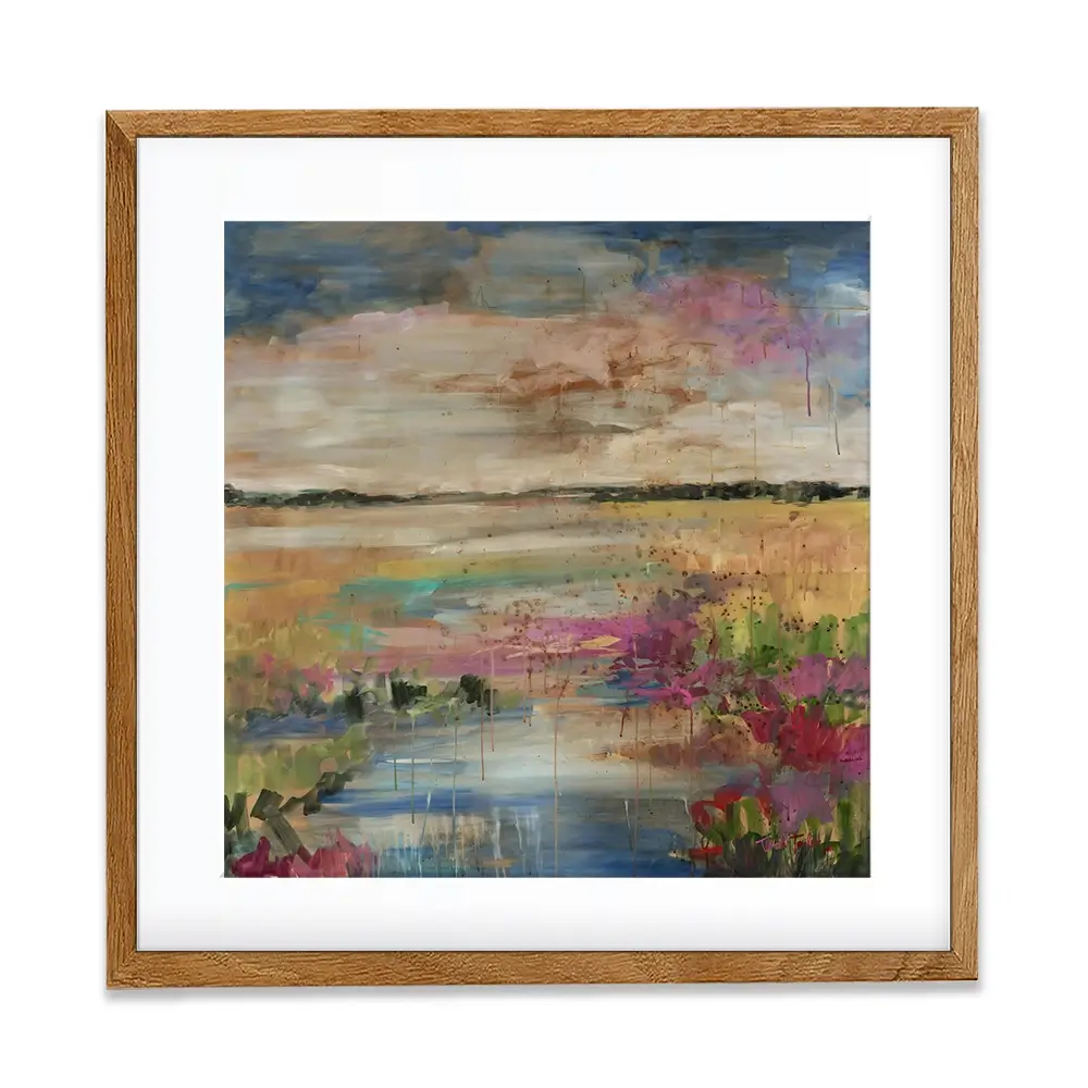Expressionistic Marsh Square Framed Art Print Expressionistic Marsh Square Framed Art Print wall art product Tiffani Taylor - Independent
