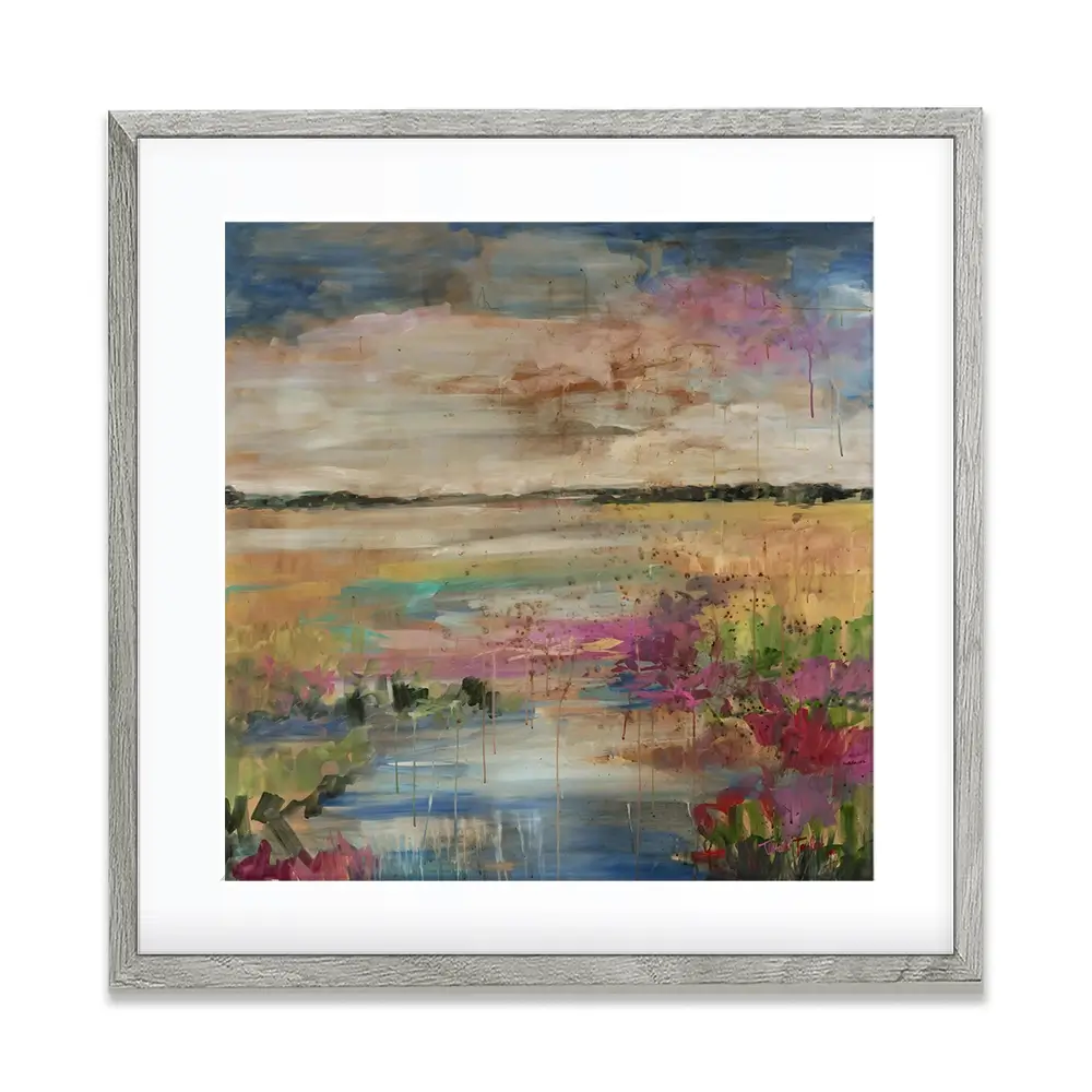 Expressionistic Marsh Square Framed Art Print Expressionistic Marsh Square Framed Art Print wall art product Tiffani Taylor - Independent