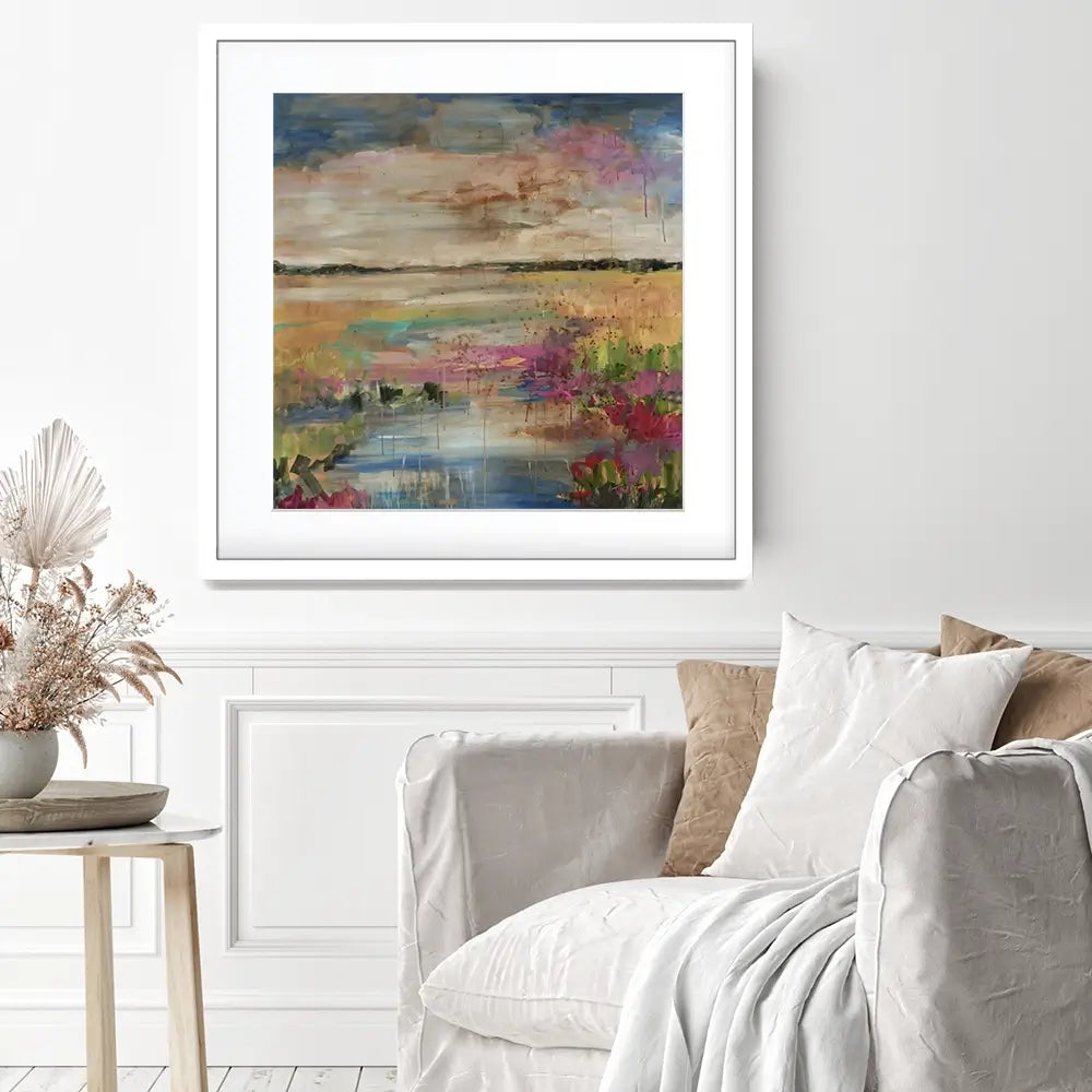 Expressionistic Marsh Square Framed Art Print Expressionistic Marsh Square Framed Art Print wall art product Tiffani Taylor - Independent
