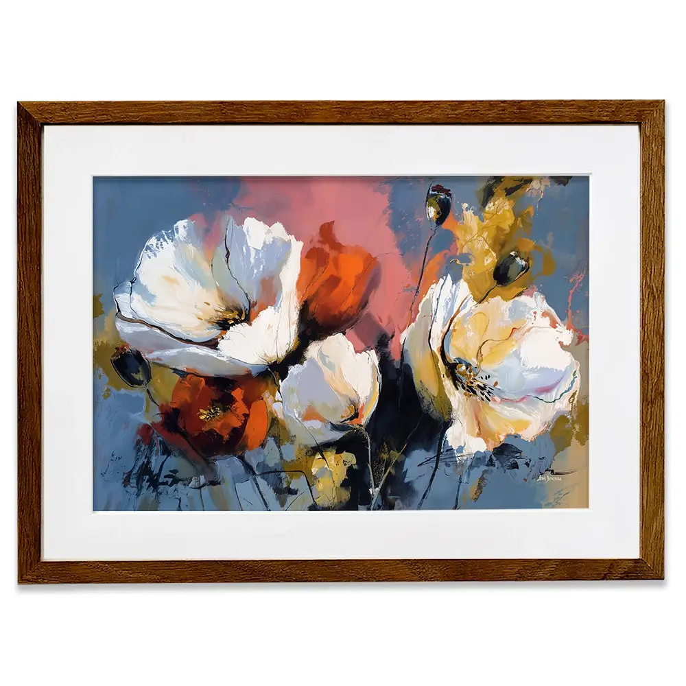 Expressive Abstract Floral Framed Art Print Expressive Abstract Floral Framed Art Print wall art product Leon Devenice