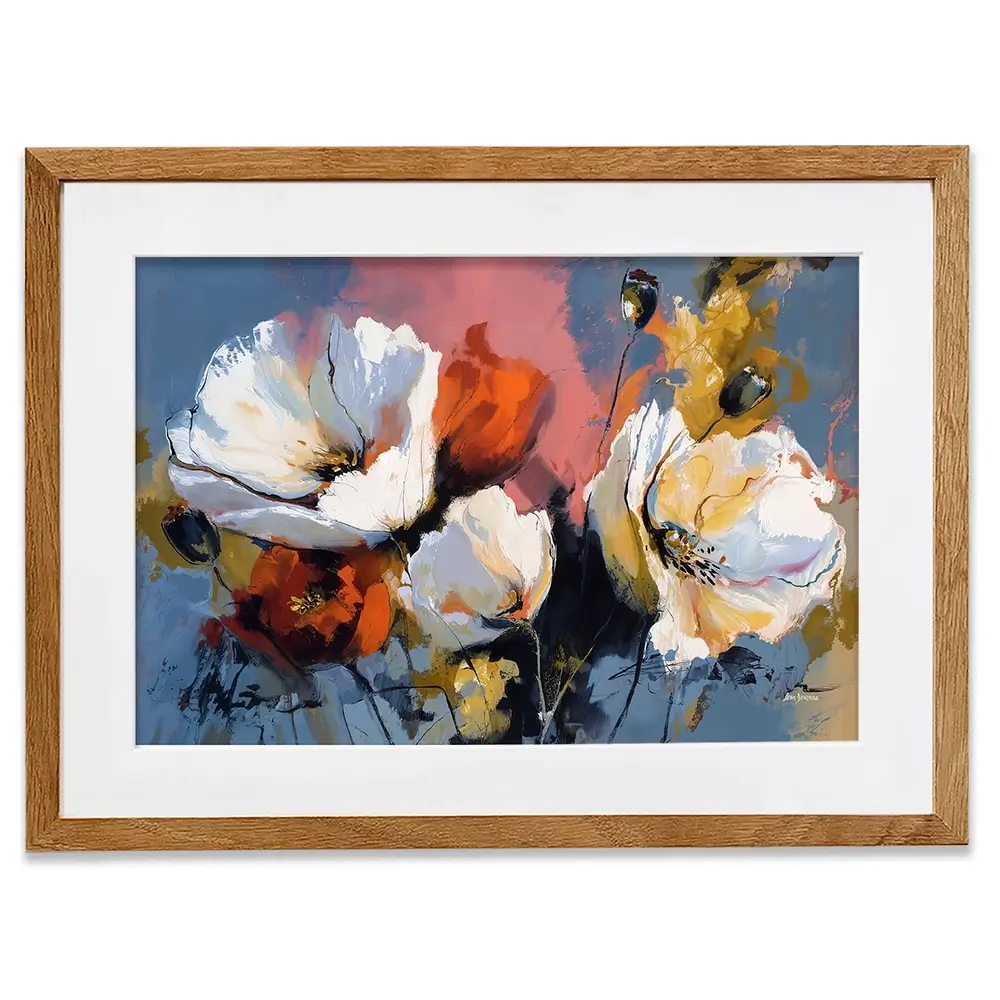 Expressive Abstract Floral Framed Art Print Expressive Abstract Floral Framed Art Print wall art product Leon Devenice