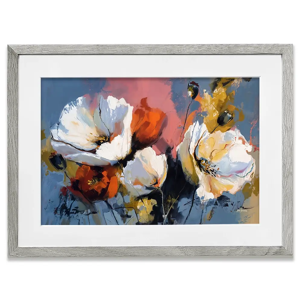 Expressive Abstract Floral Framed Art Print Expressive Abstract Floral Framed Art Print wall art product Leon Devenice