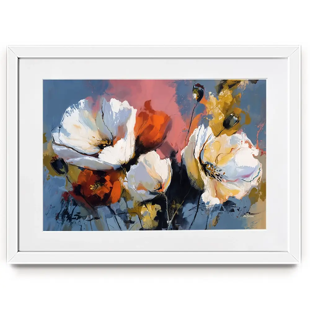 Expressive Abstract Floral Framed Art Print Expressive Abstract Floral Framed Art Print wall art product Leon Devenice