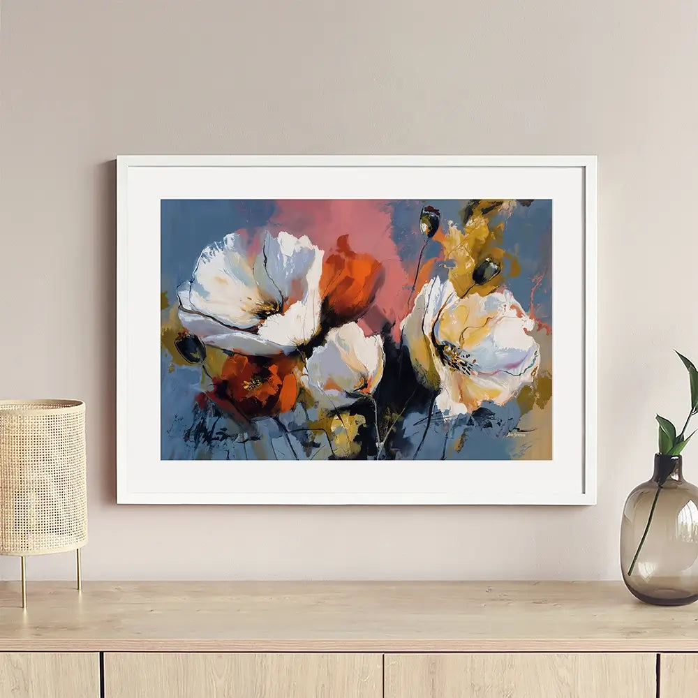 Expressive Abstract Floral Framed Art Print Expressive Abstract Floral Framed Art Print wall art product Leon Devenice