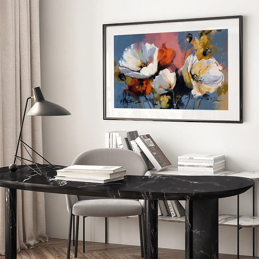 Expressive Abstract Floral Framed Art Print Expressive Abstract Floral Framed Art Print wall art product Leon Devenice