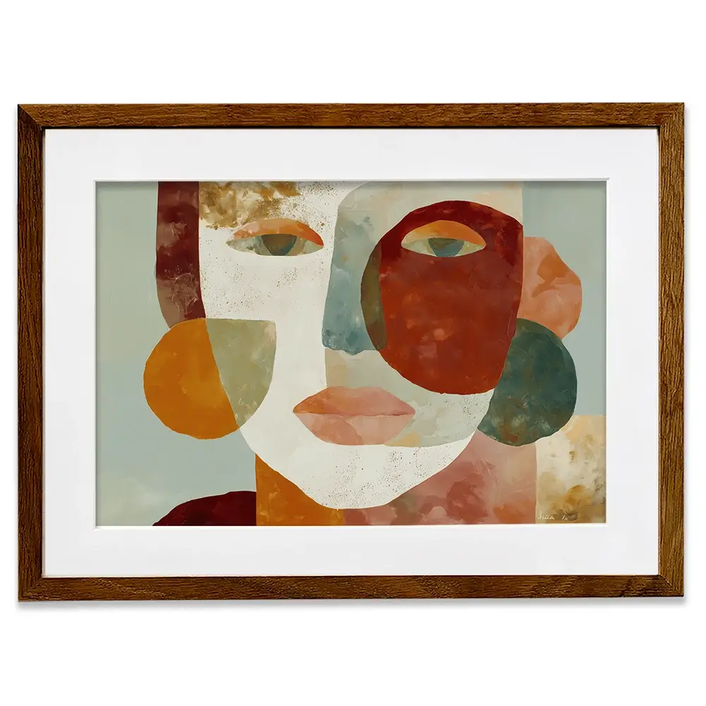 Face Of Shapes Framed Art Print Face Of Shapes Framed Art Print wall art product Chromatic Storm Studio