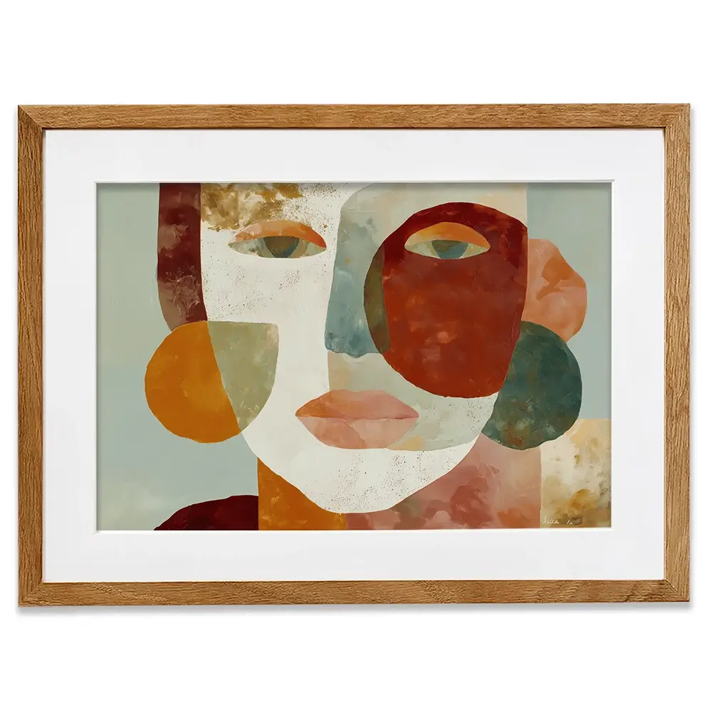 Face Of Shapes Framed Art Print Face Of Shapes Framed Art Print wall art product Chromatic Storm Studio