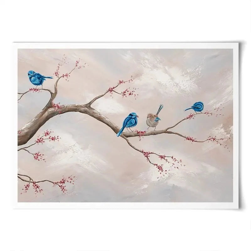 Fairy Wren Adventures Art Print Fairy Wren Adventures Art Print wall art product Isabella Karolewicz