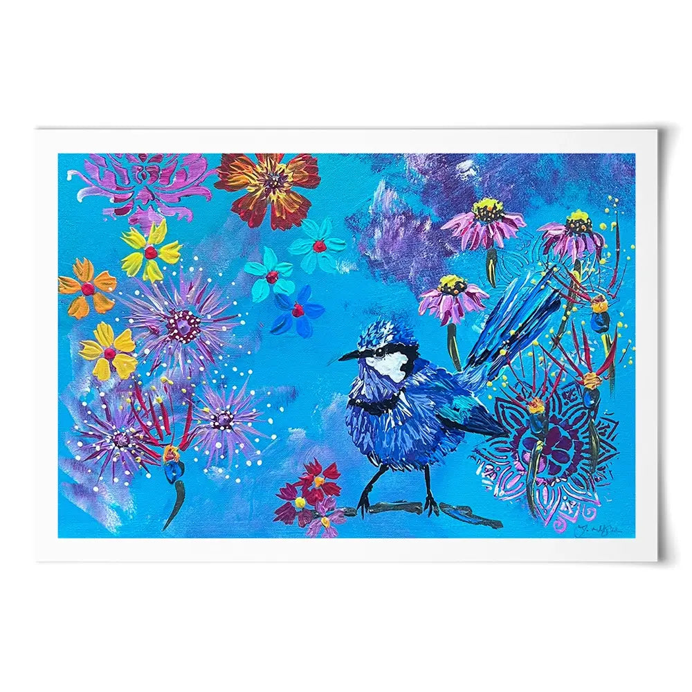 Fairy Wren Art Print Fairy Wren Art Print wall art product Jo Mulligan