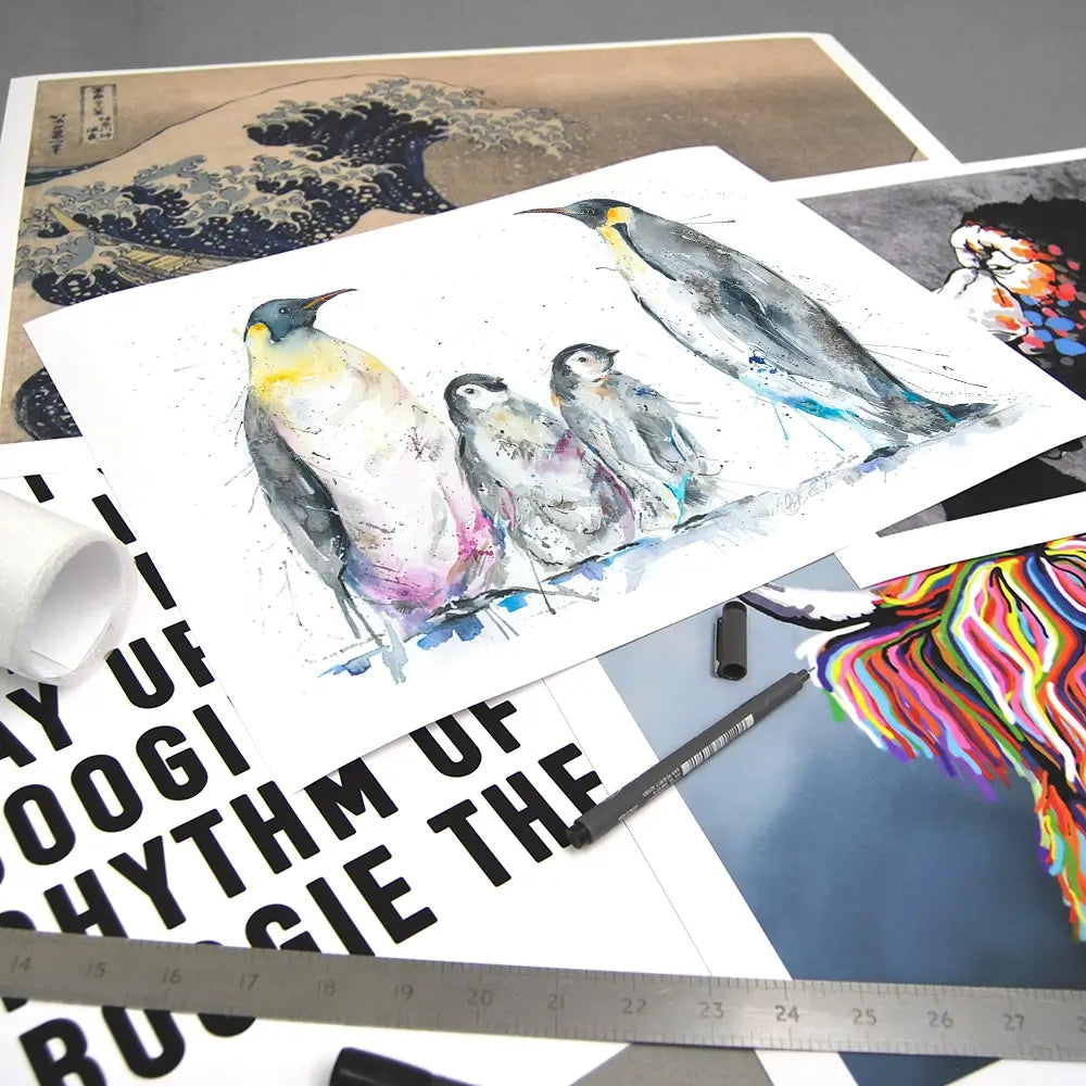 Family Of Penguins Art Print Family Of Penguins Art Print wall art product Nicola Jane Rowles