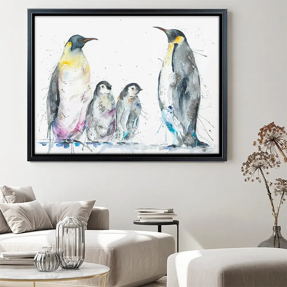 Family Of Penguins Canvas Print Family Of Penguins Canvas Print wall art product Nicola Jane Rowles