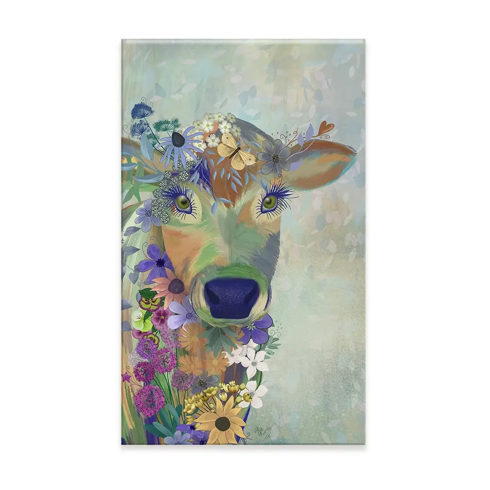 Fantastic Florals Cow Canvas Print Fantastic Florals Cow Canvas Print wall art product Fab Funky