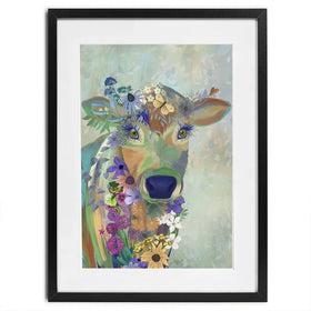 Fantastic Florals Cow Framed Art Print Fantastic Florals Cow Framed Art Print wall art product Fab Funky