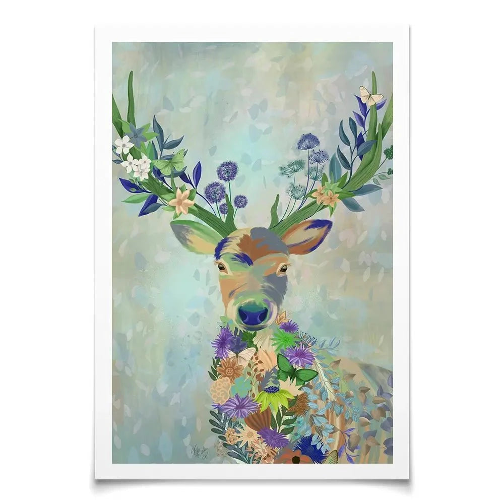 Fantastic Florals Deer Portrait Art Print Fantastic Florals Deer Portrait Art Print wall art product Fab Funky