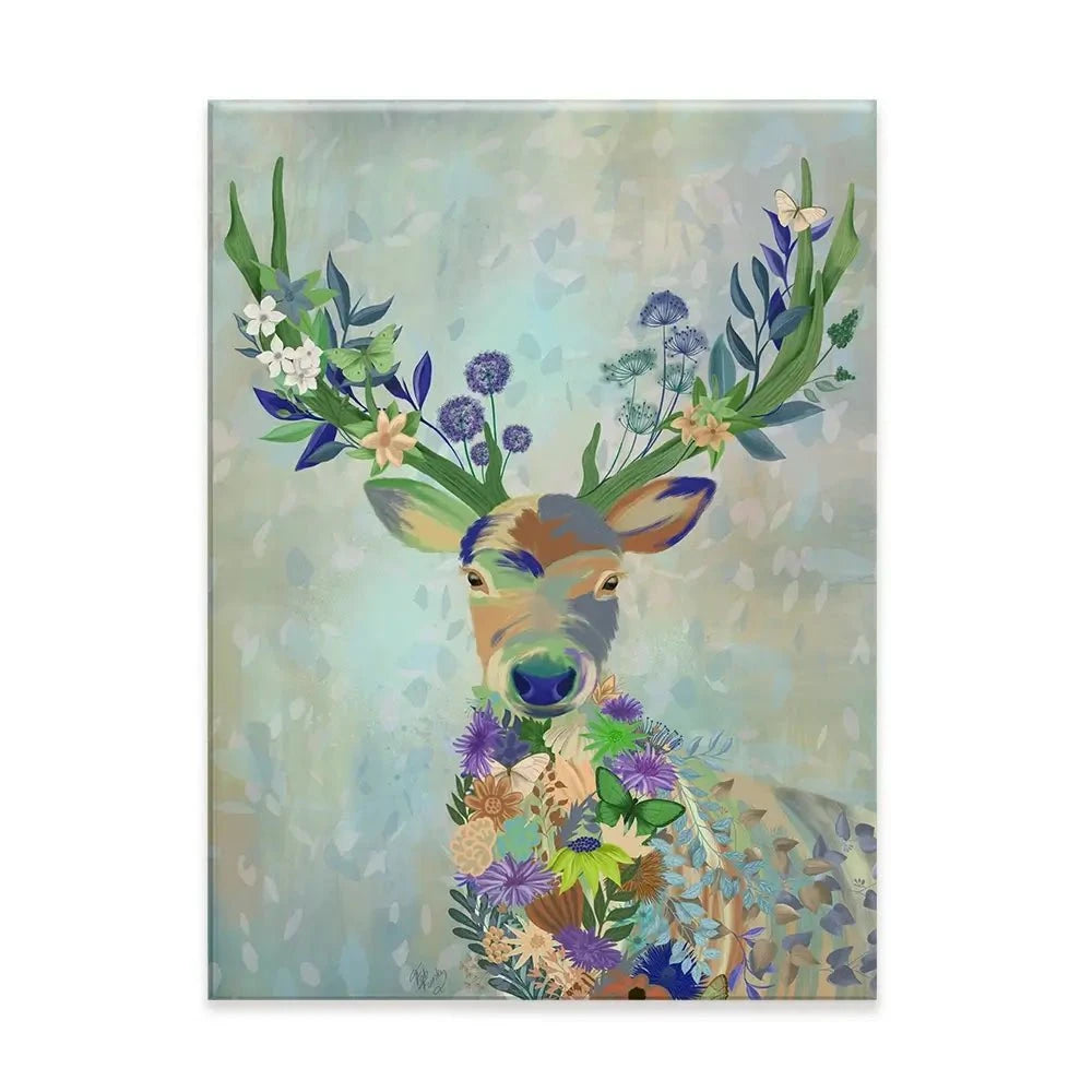 Fantastic Florals Deer Portrait Canvas Print Fantastic Florals Deer Portrait Canvas Print wall art product Fab Funky