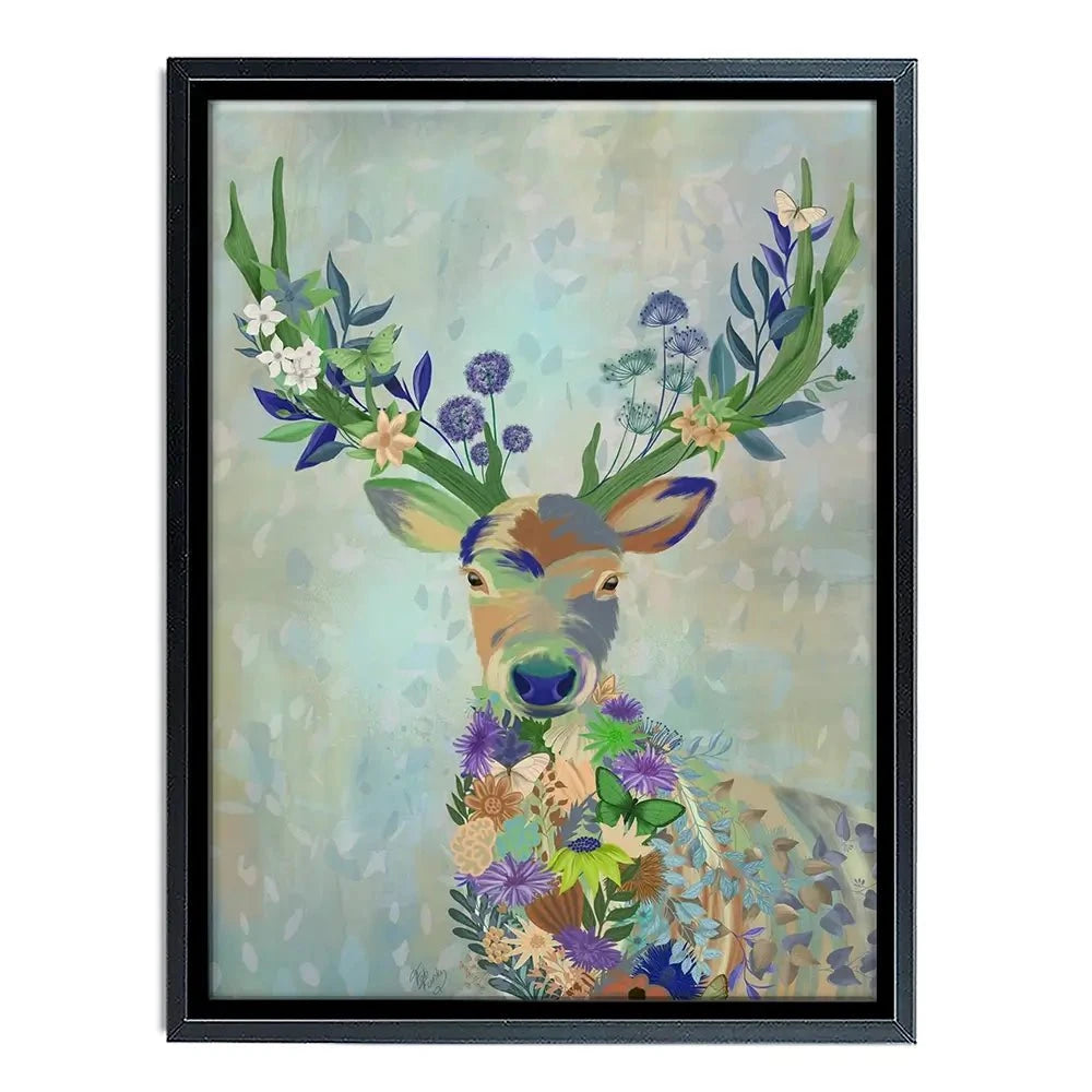 Fantastic Florals Deer Portrait Canvas Print Fantastic Florals Deer Portrait Canvas Print wall art product Fab Funky