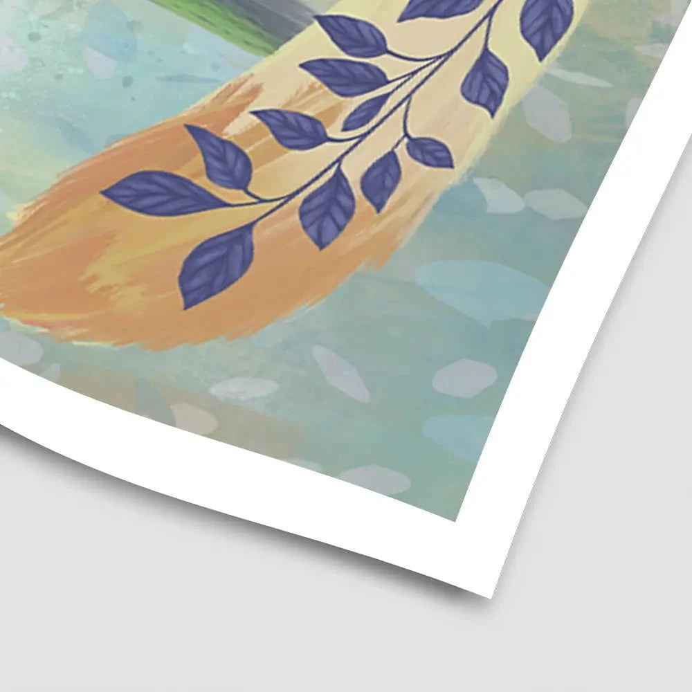 Fantastic Florals Fox Sitting Art Print Fantastic Florals Fox Sitting Art Print wall art product Fab Funky