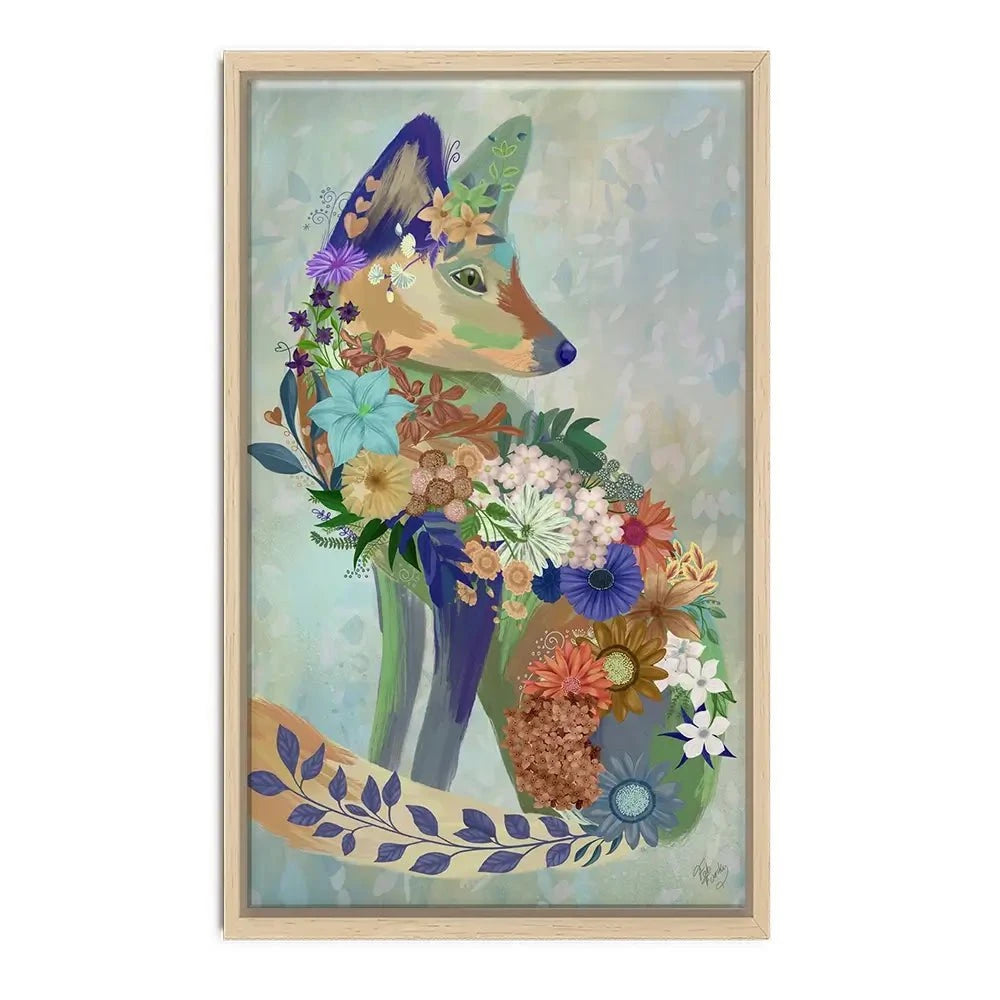 Fantastic Florals Fox Sitting Canvas Print Fantastic Florals Fox Sitting Canvas Print wall art product Fab Funky