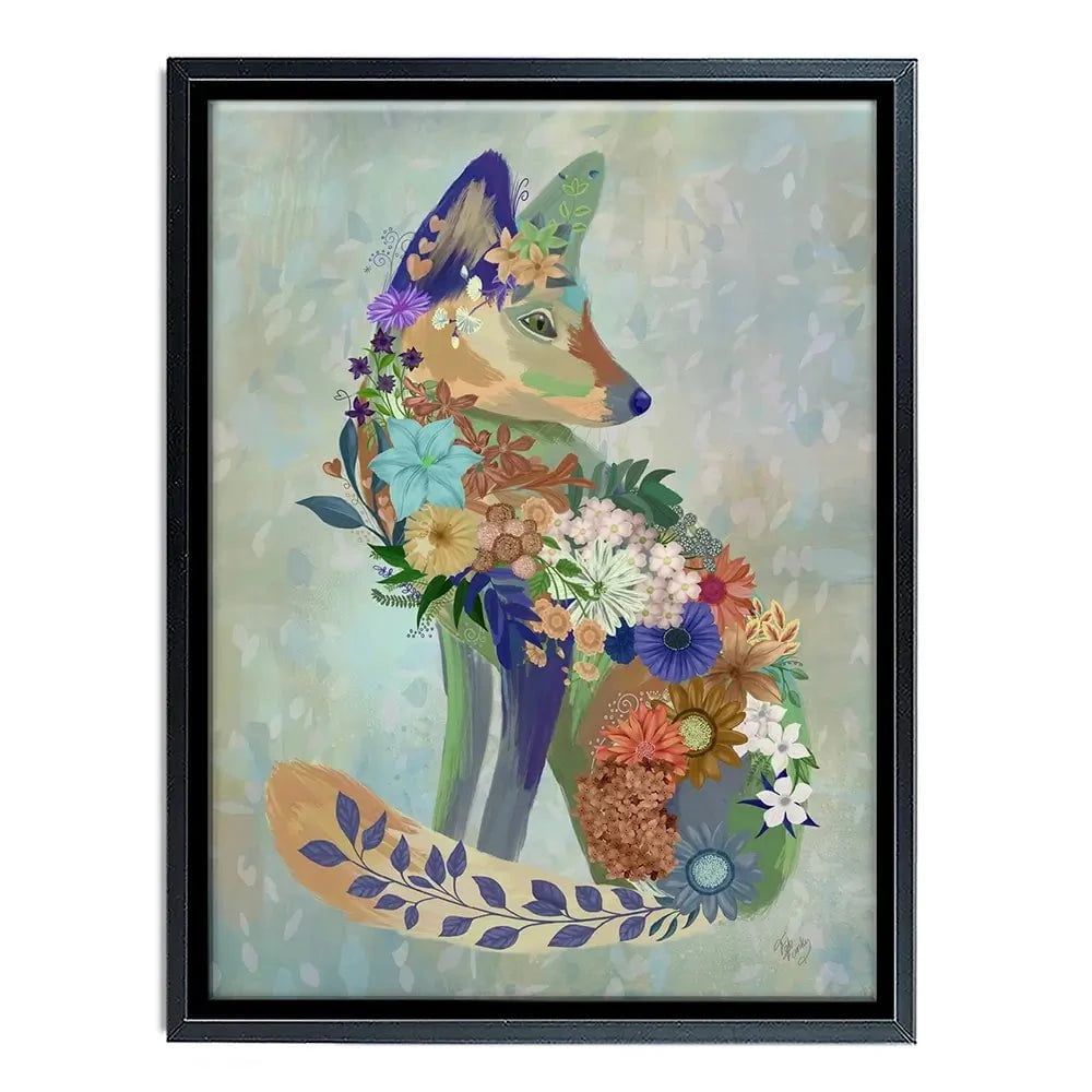 Fantastic Florals Fox Sitting Canvas Print Fantastic Florals Fox Sitting Canvas Print wall art product Fab Funky