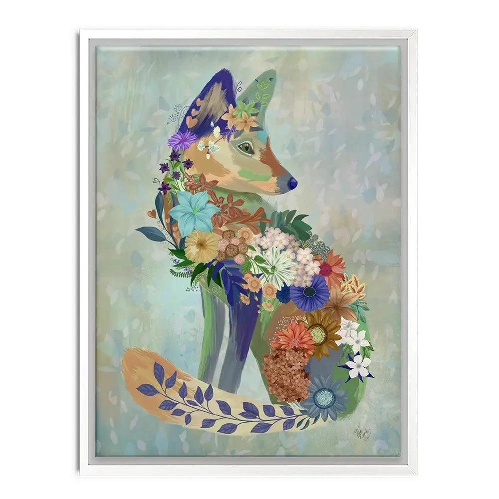 Fantastic Florals Fox Sitting Canvas Print Fantastic Florals Fox Sitting Canvas Print wall art product Fab Funky