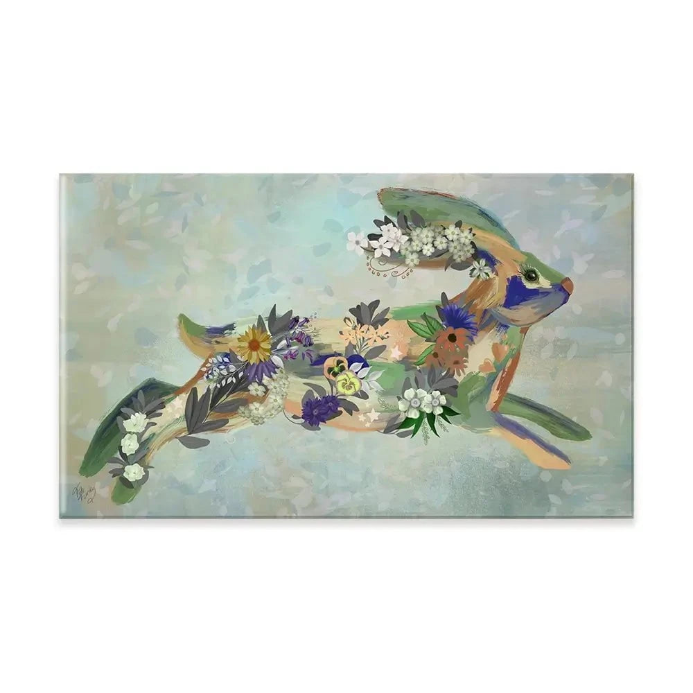 Fantastic Florals Hare Running Canvas Print Fantastic Florals Hare Running Canvas Print wall art product Fab Funky