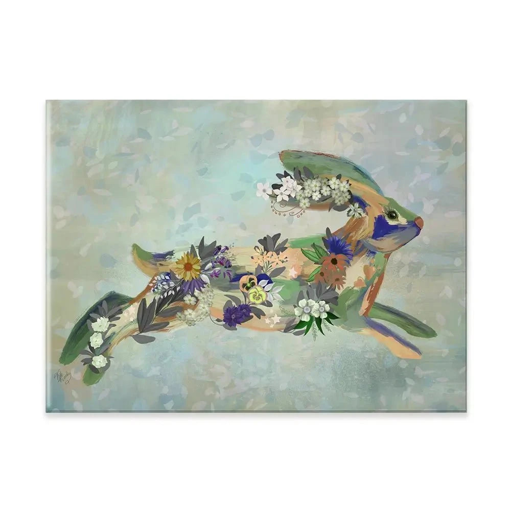 Fantastic Florals Hare Running Canvas Print Fantastic Florals Hare Running Canvas Print wall art product Fab Funky