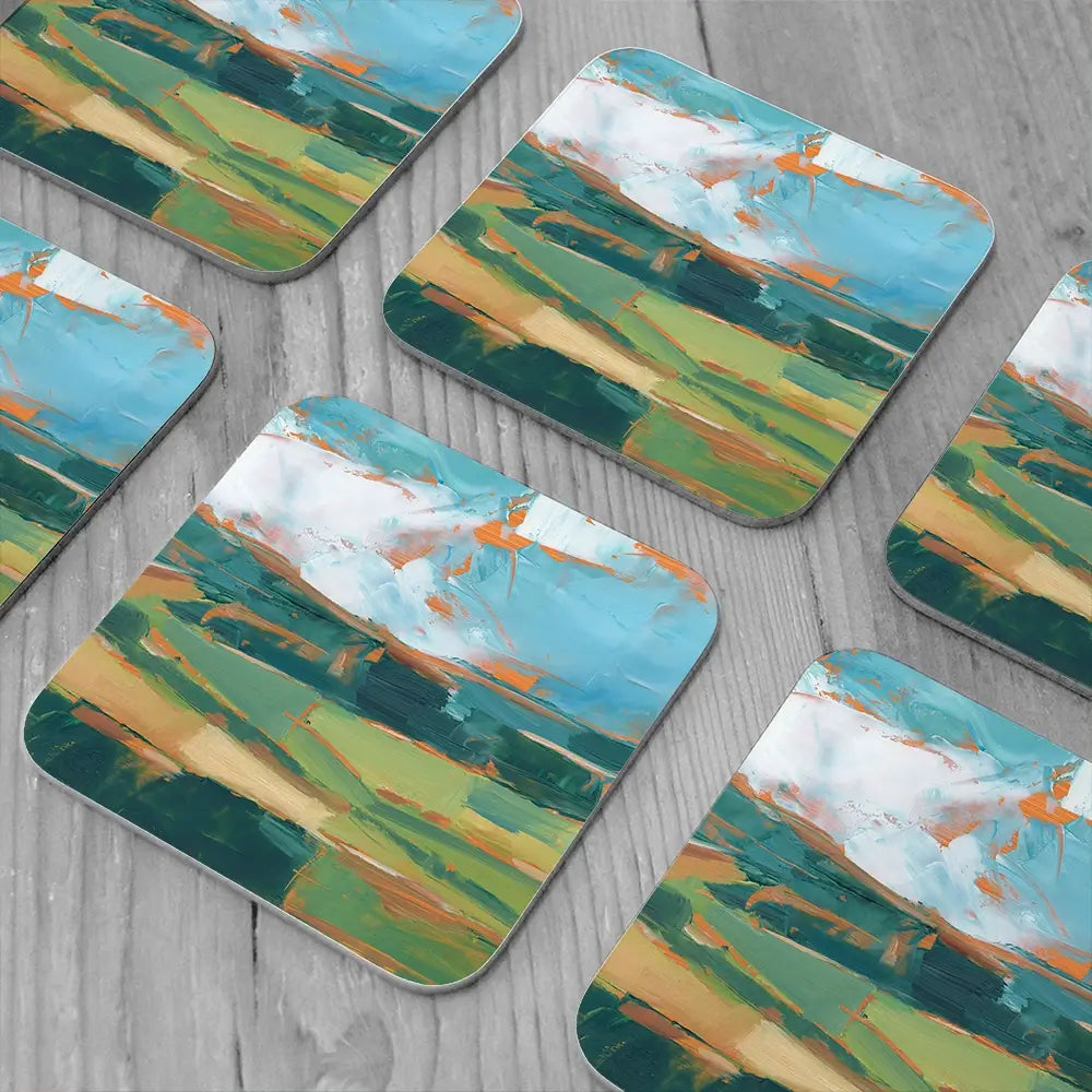 Farmland Vista Coaster Set Farmland Vista Coaster Set wall art product Art Print Shop