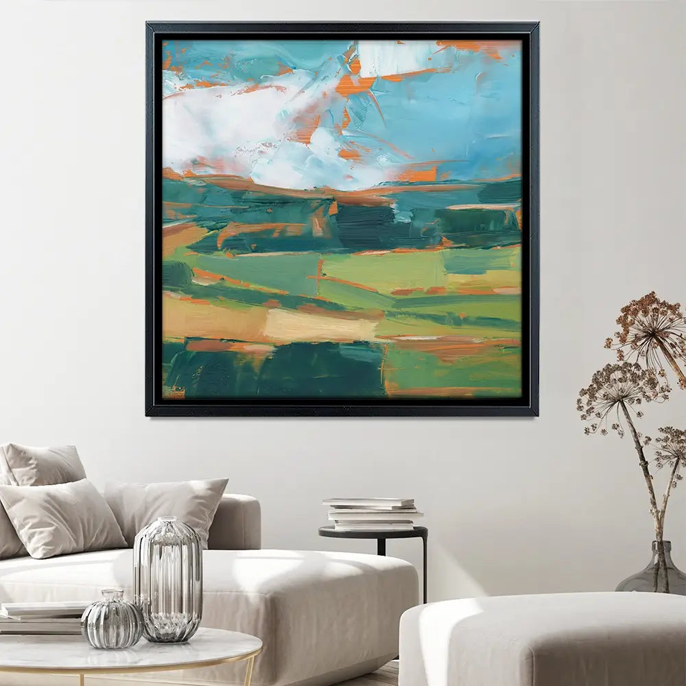 Farmland Vista Square Canvas Print Farmland Vista Square Canvas Print wall art product Art Print Shop