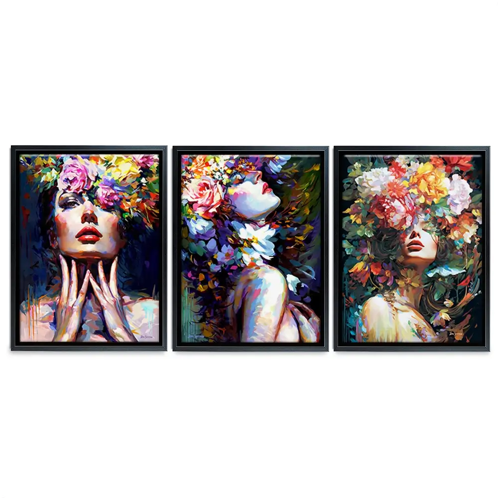 Female Florals Trio Canvas Print Female Florals Trio Canvas Print wall art product Leon Devenice