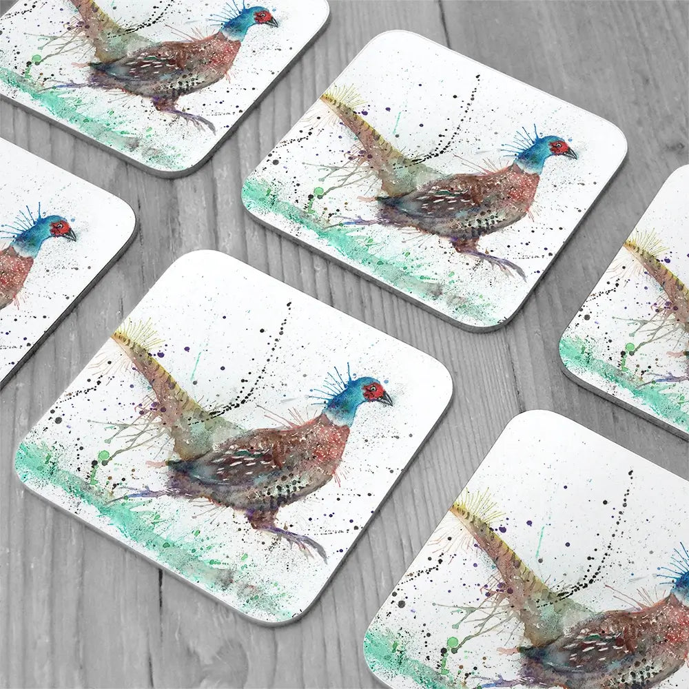 Fez The Pheasant Coaster Set Fez The Pheasant Coaster Set wall art product Jamie Taylor
