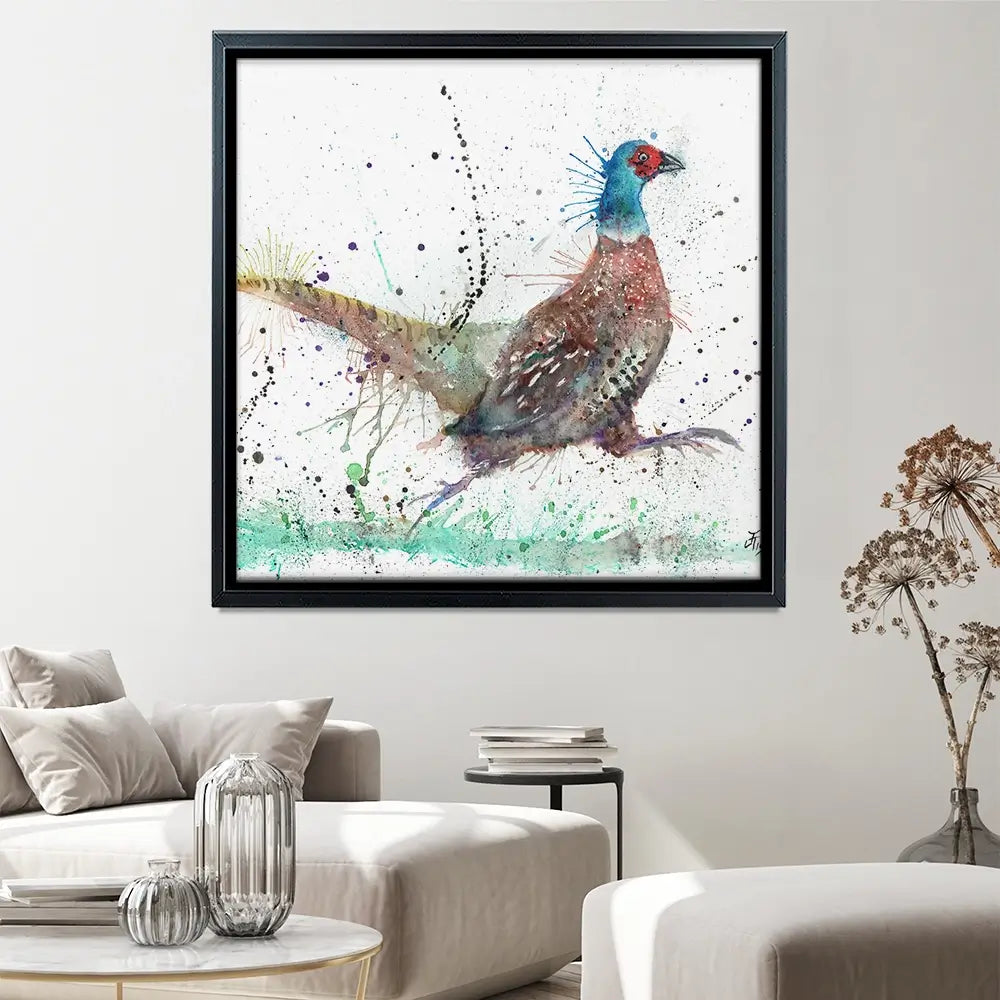 Fez The Pheasant Square Canvas Print Fez The Pheasant Square Canvas Print wall art product Jamie Taylor