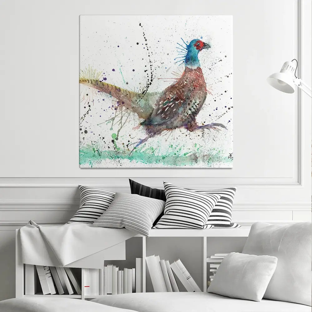 Fez The Pheasant Square Canvas Print Fez The Pheasant Square Canvas Print wall art product Jamie Taylor