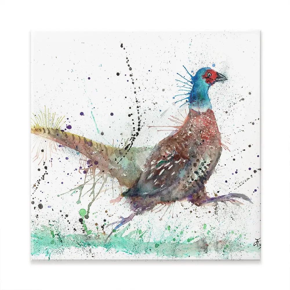Fez The Pheasant Square Canvas Print Fez The Pheasant Square Canvas Print wall art product Jamie Taylor