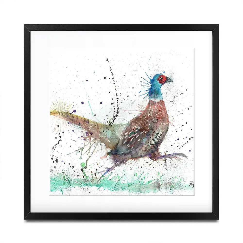 Fez The Pheasant Square Framed Art Print Fez The Pheasant Square Framed Art Print wall art product Jamie Taylor