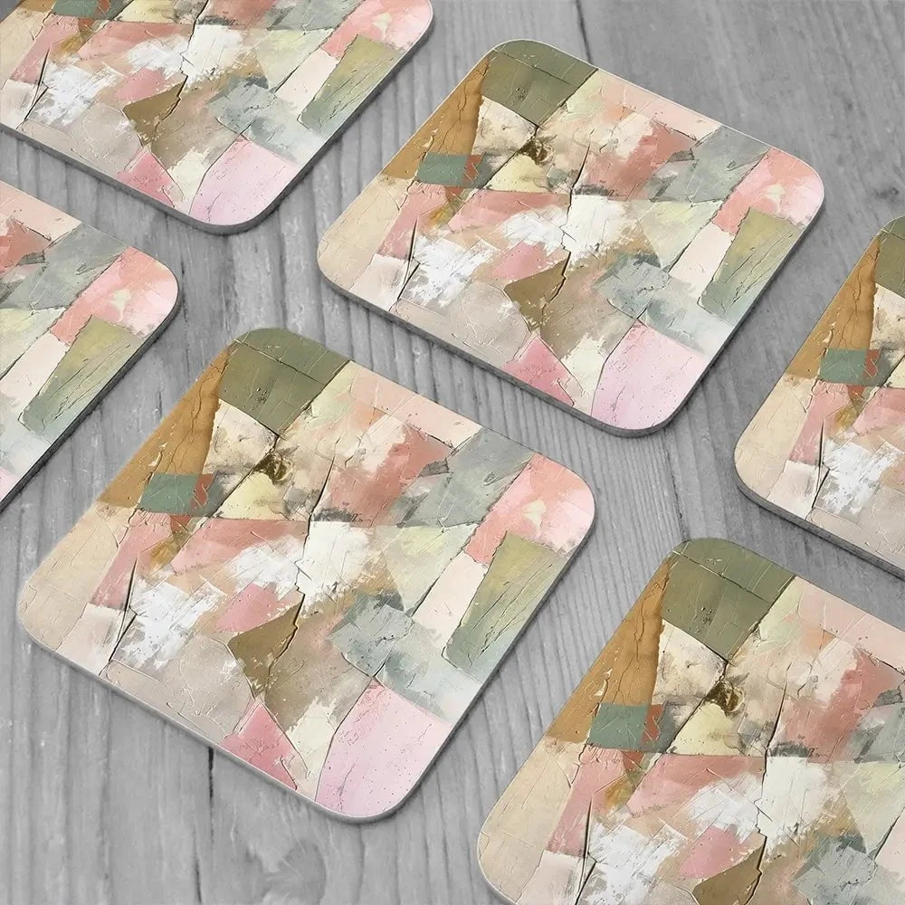 Field Mosaics Coaster Set Rainbow Soul Tree Coaster Set | Rainbow Soul Tree Art Coasters wall art product Svetlana Aleynikova