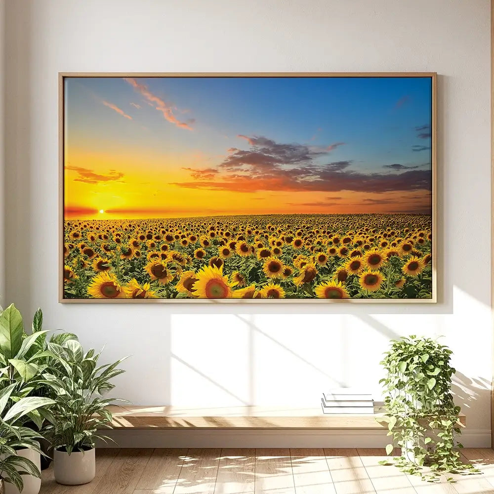 Field Of Blooming Sunflowers Oversized Canvas Print Field Of Blooming Sunflowers Oversized Canvas Print wall art product Art Print Shop