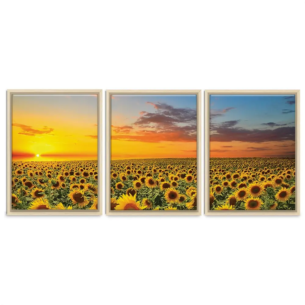 Field Of Blooming Sunflowers Trio Canvas Print Field Of Blooming Sunflowers Trio Canvas Print wall art product gornjak / Shutterstock