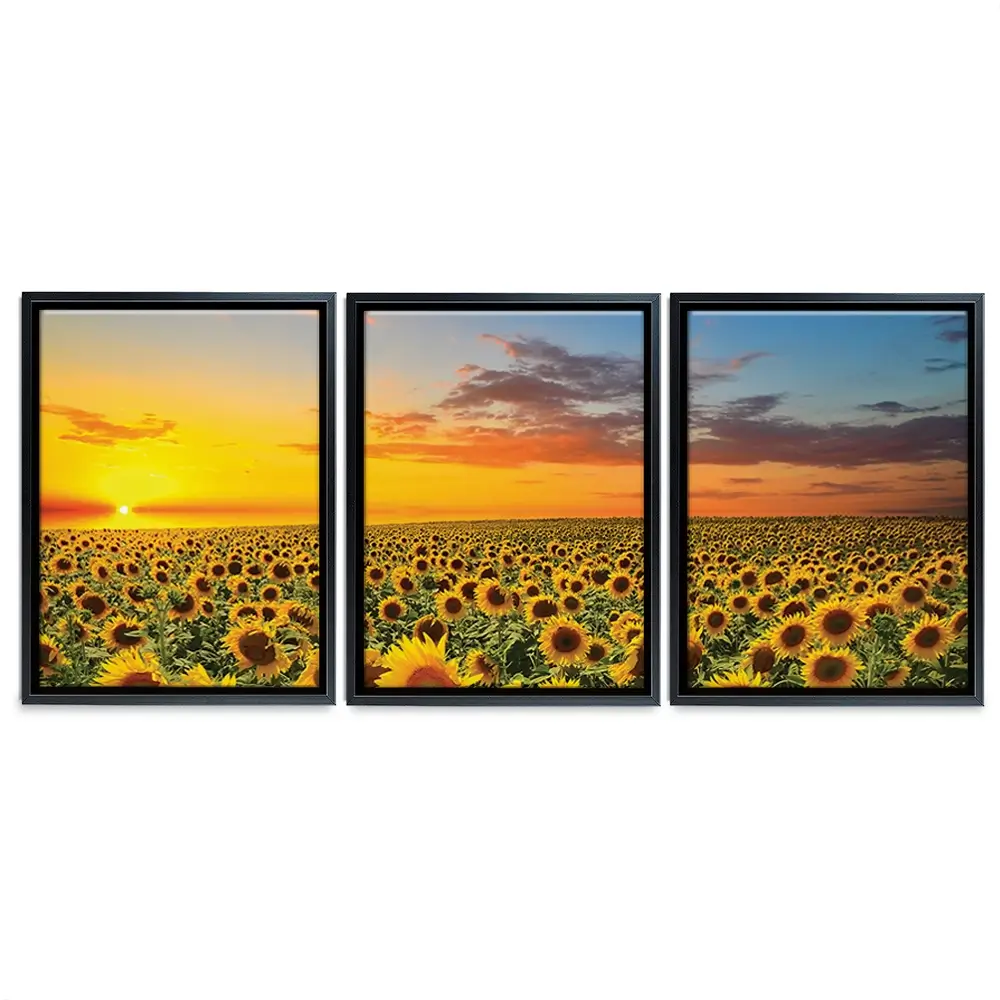 Field Of Blooming Sunflowers Trio Canvas Print Field Of Blooming Sunflowers Trio Canvas Print wall art product gornjak / Shutterstock