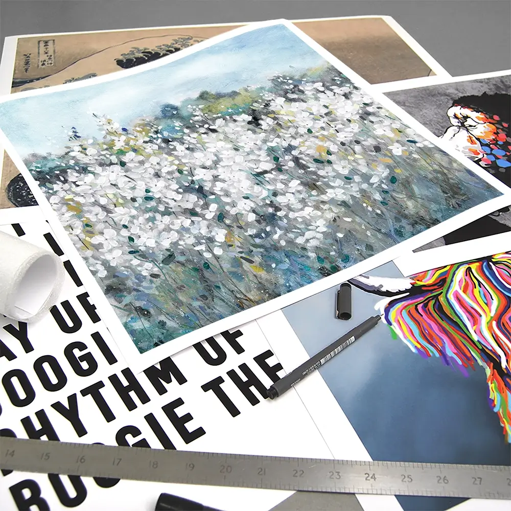 Fields In White Bloom Square Art Print Fields In White Bloom Square Art Print wall art product Carol Robinson