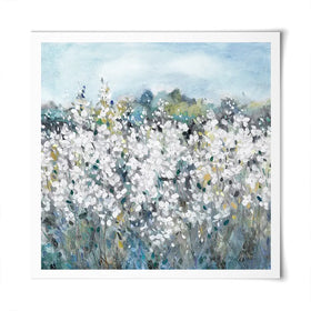 Fields In White Bloom Square Art Print Fields In White Bloom Square Art Print wall art product Carol Robinson