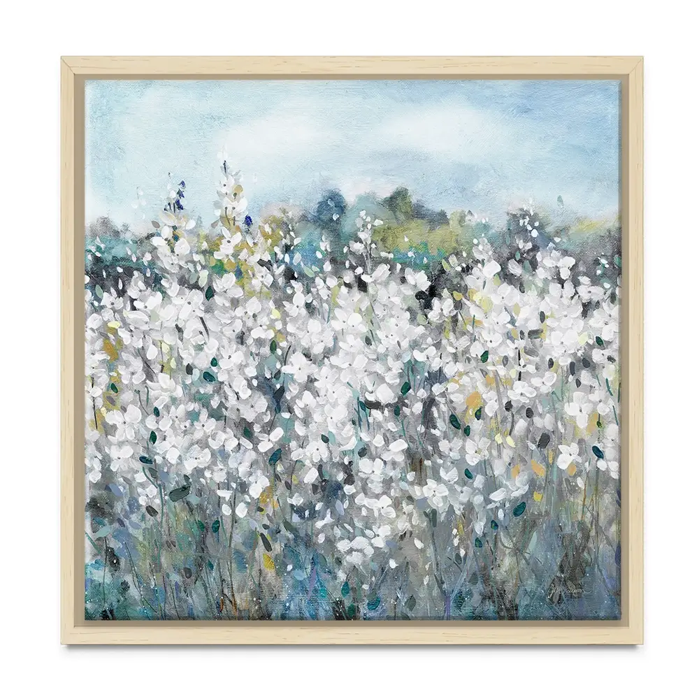 Fields In White Bloom Square Canvas Print Fields In White Bloom Square Canvas Print wall art product Carol Robinson