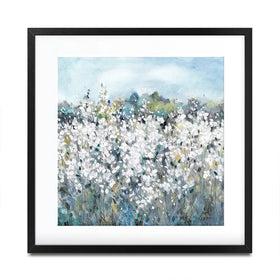 Fields In White Bloom Square Framed Art Print Fields In White Bloom Square Framed Art Print wall art product Carol Robinson