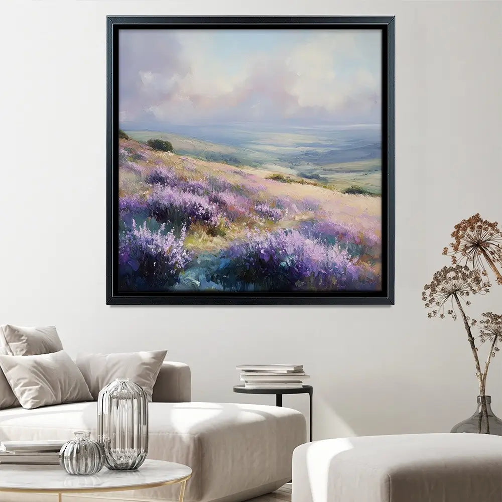Fields Of Lavender Square Canvas Print Fields Of Lavender Square Canvas Print wall art product Tanya Ocean