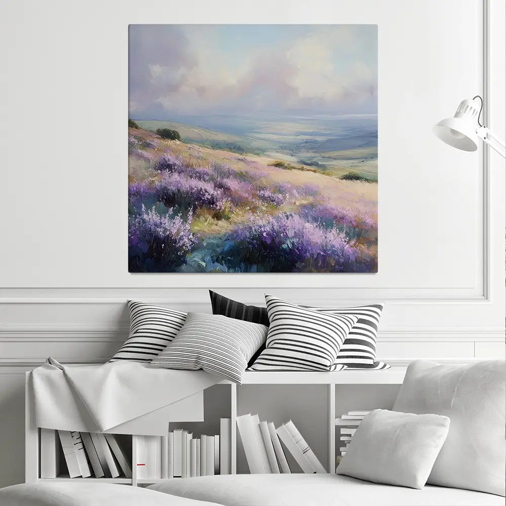 Fields Of Lavender Square Canvas Print Fields Of Lavender Square Canvas Print wall art product Tanya Ocean