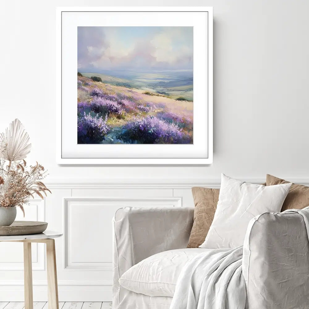 Fields Of Lavender Square Framed Art Print Fields Of Lavender Square Framed Art Print wall art product Tanya Ocean